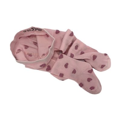 Calcetines de bebé cómodos en algodón transpirable con corazones rosados