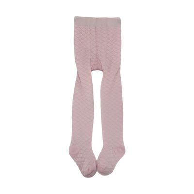 Color sólido de punto rosa Niñas de bebé Calcetines de pie Estilo de salida Niños lindos largos apretados