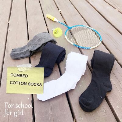 Calcetines de escuela de chicas tejidos a medida Calcetines de algodón de compresión calentados Calcetines calzados para niños