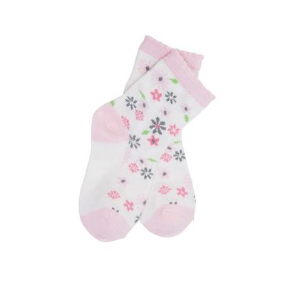 Calcetines floral anti-deslizantes para niñas Calcetines de algodón de punto para el uso escolar y diario