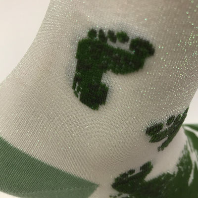 Largo del tobillo calcetines de nylon de plata mezclados con hilo de extremo de mujer personalizados para la UE tamaño 36-40