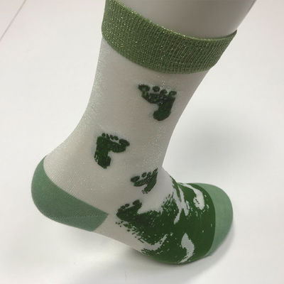 Largo del tobillo calcetines de nylon de plata mezclados con hilo de extremo de mujer personalizados para la UE tamaño 36-40