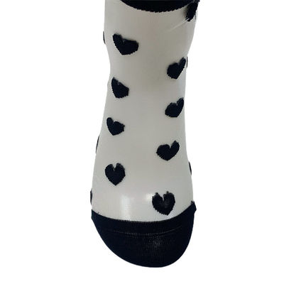 Como imagen de las mujeres personalizadas Negro Blanco Sexy Lace Sheer Calcetines de malla media longitud de la pantorrilla para el verano
