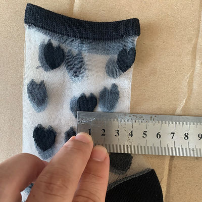 Como imagen de las mujeres personalizadas Negro Blanco Sexy Lace Sheer Calcetines de malla media longitud de la pantorrilla para el verano