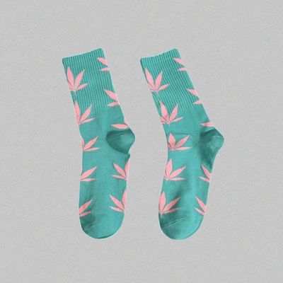 Calcetines de hoja de patrón de algodón Spandex Calcetines casuales para mujeres y hombres 36-39 Tamaño de mujer