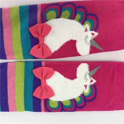 Calcetines de bebé con patrón impreso 70%Cotón peinado 28%Polyester 2%Spandex Calcetines de lana de chicas