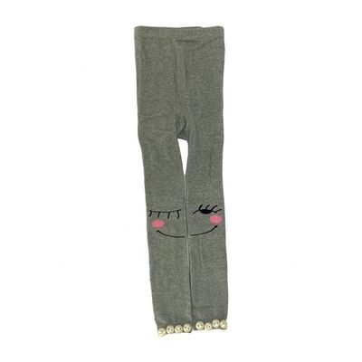 Calcetines de bebé rosas de punto con decoración de gemas y método de tejido térmico
