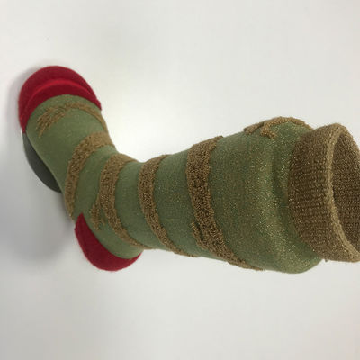 Lurex de algodón de plata de costumbre calcetines de Terry acolchados al azar para niños y niñas de 5-9 años