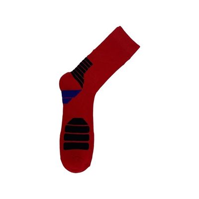 Calcetines de equipo de deporte de algodón blanco rojo Logotipo personalizado Impresión de patrón de diseño para hombres Mujeres