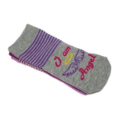 Niñas cómodas y saludables algodón grueso rayas cálidas con alas Impresión de niños calcetines bonitos