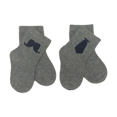 Calcetines para niños pequeños de algodón de punto transpirable corbata seca rápida con barba grande patrón antideslizante