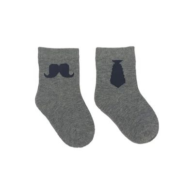Calcetines para niños pequeños de algodón de punto transpirable corbata seca rápida con barba grande patrón antideslizante