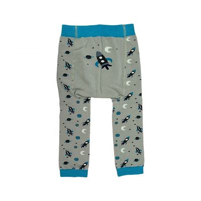 Pantalones largos de algodón de algodón con rayas impresas de punto para niños pequeños