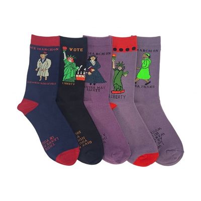 Calcetines de invierno de estilo normal para mujeres Calcetines de algodón divertidos, transpirables, de punto y calientes, con impresión estándar