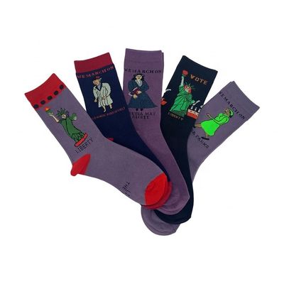 Calcetines de invierno de estilo normal para mujeres Calcetines de algodón divertidos, transpirables, de punto y calientes, con impresión estándar