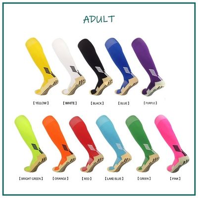 Tejido de poliamida sólida de elastano suave Antiderrapante Fútbol Deporte Fútbol Grip Calcetines largos