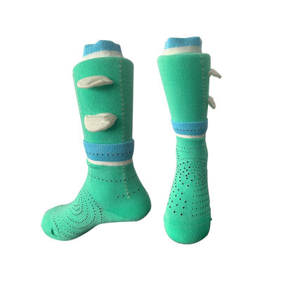 Moderno algodón peinado orejas 3D de doble costilla calcetines para niños diseño y detección de agujas