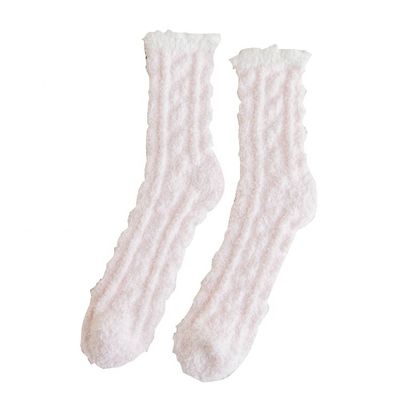 Calcetines cálidos y cómodos para mujeres Anti resbalones Interiores Invierno Calcetines peludos con fleece de coral grueso