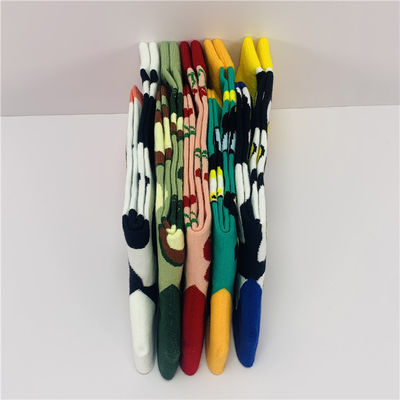 Método de tejido Tricotado CREW Divertidos Happy Moda Calcetines Personalizados Cartoon Comida Frutas Impresión Calcetines