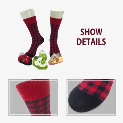 Calcetines para mujeres de algodón y algodón de color rojo