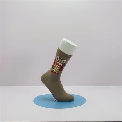 Calcetines de algodón orgánico para mujeres espesor estándar respirable con impresión bonita calcetines largos