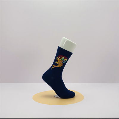 Calcetines de algodón orgánico para mujeres espesor estándar respirable con impresión bonita calcetines largos