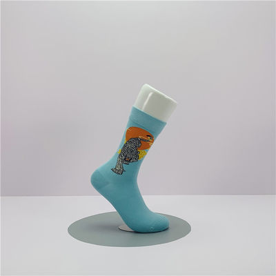 Calcetines de algodón orgánico para mujeres espesor estándar respirable con impresión bonita calcetines largos