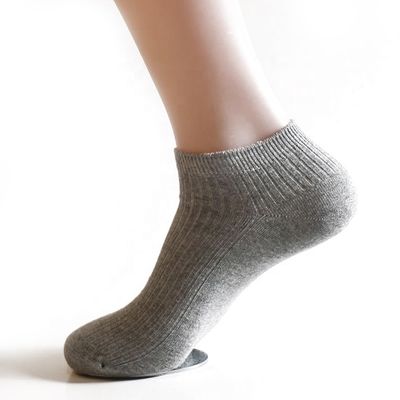Como imagen Color sólido algodón delgado Calcetines para hombres tobillo Vestido de verano transpirable Calcetines tejidos