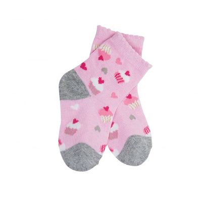 Los calcetines de Navidad más vendidos de primavera para recién nacidos con una linda impresión de pastel y tela cálida