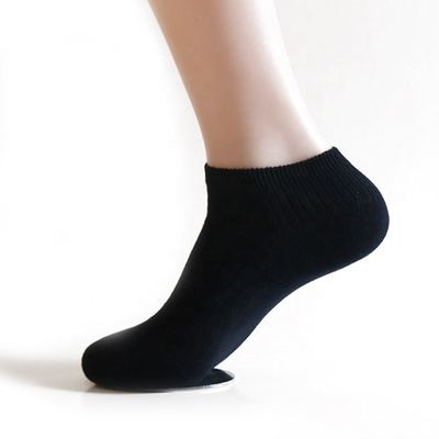 Logotipo personalizado para hombres algodón de negocios blanco gris calcetines deportivos de corte bajo con tobillo corto