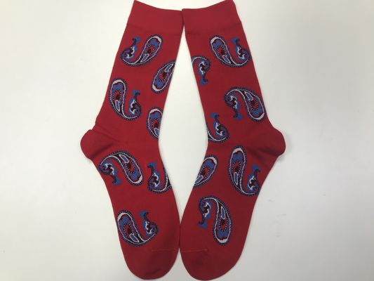 CREW estilo punto amarillo imprimir calcetines de algodón para hombres retro y diseño de lujo
