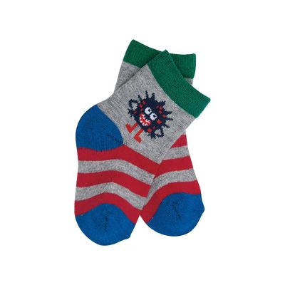 Niños pequeños calcetines de algodón sin resbalón calientes rayados para bebés niños calcetines de niños peludos