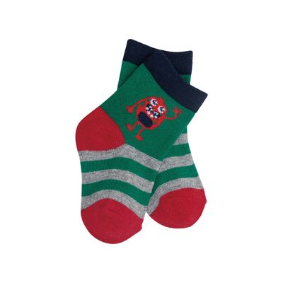 Niños pequeños calcetines de algodón sin resbalón calientes rayados para bebés niños calcetines de niños peludos