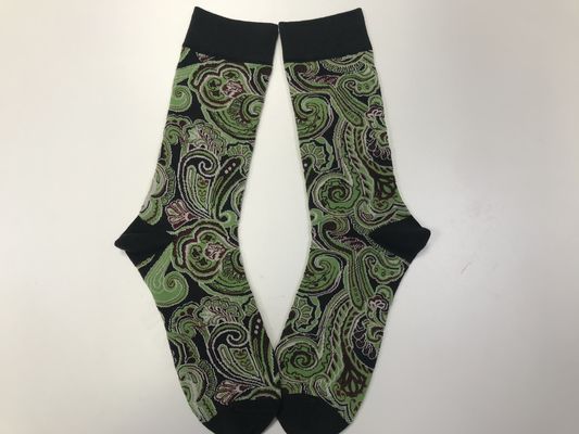 CREW estilo punto amarillo imprimir calcetines de algodón para hombres retro y diseño de lujo