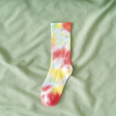 20 colores equipo OEM corbata colorante calcetines unisex algodón poliéster espandéx calcetín deportivo suministro directo