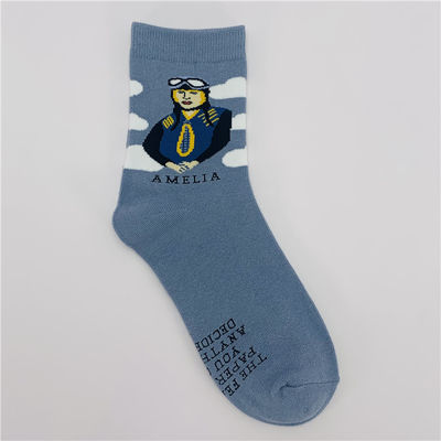 39-42 Calcetines de algodón de moda diseñador mujer calcetines térmicos largos de mujer patrón de impresión