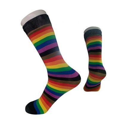 Calcetines de equipo de punto de algodón seco rápido rayado para mujeres y hombres personalidad callejera