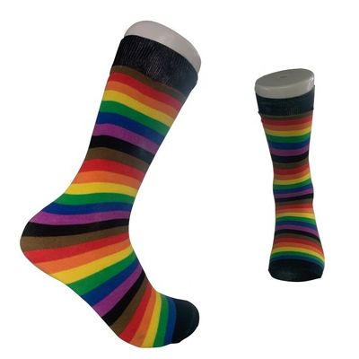 Calcetines de equipo de punto de algodón seco rápido rayado para mujeres y hombres personalidad callejera