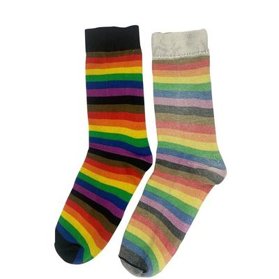 Calcetines de equipo de punto de algodón seco rápido rayado para mujeres y hombres personalidad callejera