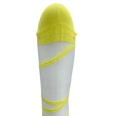 Mujeres Tricotadas Tubo Largo Vidrio Transparente Hilados de Seda Calcetines de Moda Cosidos a Mano