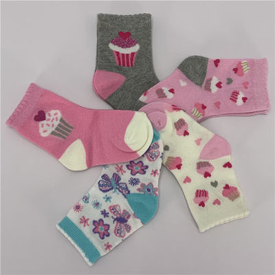 Diseño de dibujos animados Niño Niña Calcetines de algodón orgánico rosa Para niños 12-24 meses