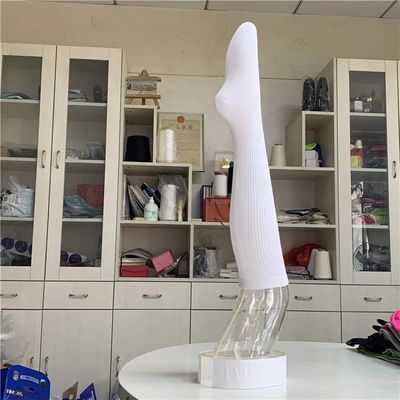 Invierno Custom cálido compresión larga sobre las rodillas medias para mujeres en el tobillo blanco alto