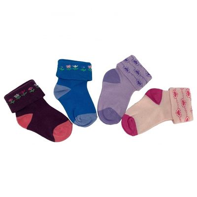 NO detección de agujas Calcetines de algodón para niños en colores dulces con grosor estándar