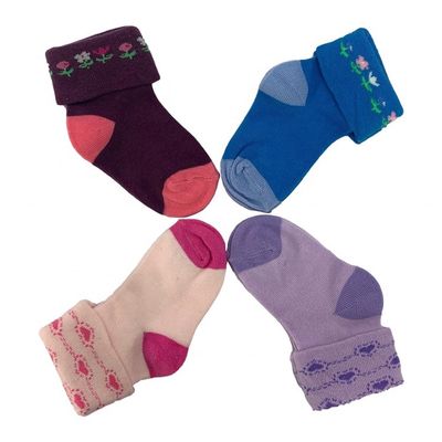 NO detección de agujas Calcetines de algodón para niños en colores dulces con grosor estándar