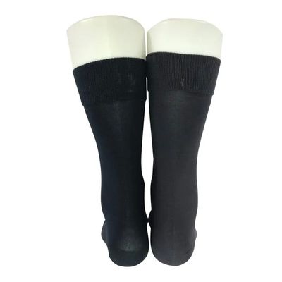 Calcetines simples de algodón de punto para hombres antideslizante con logotipo personalizado Tipo de patrón negro sólido