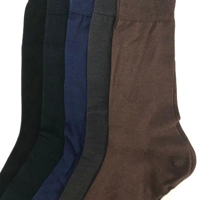 Calcetines simples de algodón de punto para hombres antideslizante con logotipo personalizado Tipo de patrón negro sólido