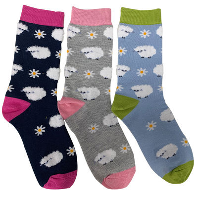 Calcetines de día de espesor estándar calcetines de algodón con patrones de dibujos animados para mujeres calcetines de bambú
