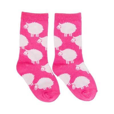 Calcetines de color rosa para niños con diseño antideslizante y grosor estándar