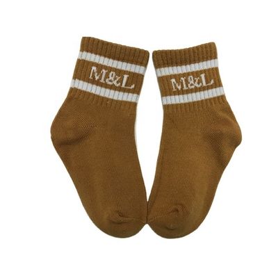 Calcetines antideslizantes de niños de punto con rayas lindas 80% algodón peinado, 18% poliamida