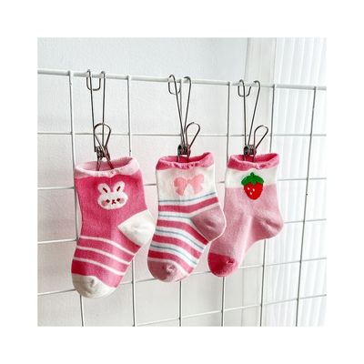 Calcetines de algodón rosa para niños estilo anti resbalón calcetines para niños